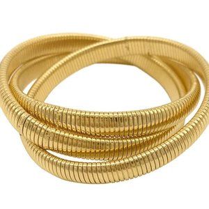 NWT OMEGA CHAIN TRIPLET BRACELET GOLD